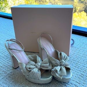 Loeffler Randall platform Natalia in Platinum worn 2 times
